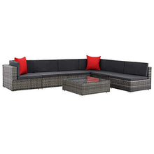 Festnight Set Divani da Giardino, Set di Mobili da Giardino 23 pz in Polyrattan Grigio