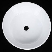 Ausla Lavandino in ceramica rotondo, lavabo sopra piano bianco per bagno 40 x 15 cm