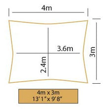 Kookaburra Tende a Vela- Tessuto Impermeabile (Rettangolare 4,0m x 3,0m, Beige)