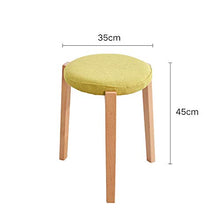 EXCLVEA Sedile per Trucco per Camera da Letto Country Style Vanity feci con Legno Gamba, Tondo Imbottito Dressing Trucco Sgabello, (Colore, Dimensione : 35x45cm)