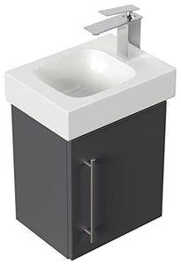 emotion Lavabo con mobiletto, Legno, Antracite Lucido, 38, 2 unità