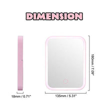 Kaper Go. Rosa Vanity Specchio di Trucco, Trucco dello Schermo dello Specchio Soft Touch LED Regolabile luminosità Desktop Portable LED Illuminato Specchio di Trucco cosmetico USB Specchietto