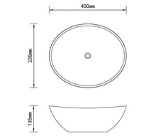 SENLUOWX Lavabo Ovale in Ceramica, Nero, 400 x 330 x 135 mm (L x P x A)