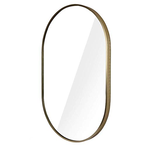LLG Household Items& Specchio for Il Trucco Parete Specchi for Il Salone d'oro, d'oro Elliptical Mirror Bathroom Specchio a Parete Grooming Specchio Bagno Specchio