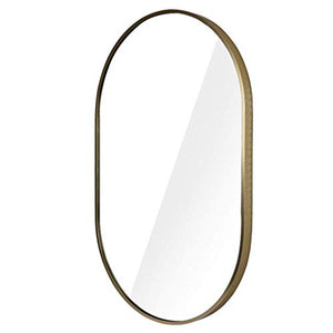 LLG Household Items& Specchio for Il Trucco Parete Specchi for Il Salone d'oro, d'oro Elliptical Mirror Bathroom Specchio a Parete Grooming Specchio Bagno Specchio