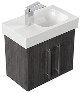 Mobile bagno con lavabo Geberit Icon XS 53cm a sinistra antracite venato