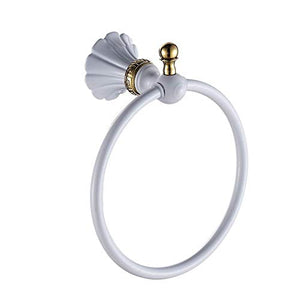 MBYW Portasciugamani Moderno Portasciugamani Elegante per Il Anello portasciugamani in Rame con Hardware, Anello portasalviette Verniciato Bianco, Anello portasciugamani da Parete per Bagno
