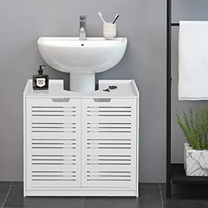 Armadietto da bagno moderno a doppia porta, mobiletto da cucina per bagno con cassetto, 60 x 30 x 60 cm