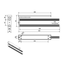 2 pezzi Portasciugamani girevoli TED 2 bracci Cromati (alluminio, 325 - 487 mm, estensibile) Portasciugamani a parete telescopici per bagno o cucina di SOTECH