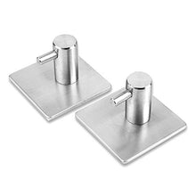 Schramm® 2 pz. Ganci portasciugamani in Acciaio Inox Quadrati Gancio portasciugamani a Parete Autoadesivo 3M Senza Perforazione Gancio in Acciaio Inox