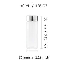 Jiuyue, bottigliette in vetro con tappo in metallo, Coperchio argentato., 1.35 oz/40ml