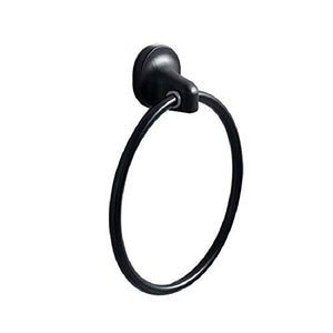 Bagno a mano anello di tovagliolo Portasciugamani in acciaio inox nero - Confezione da 2 pezzi, portasciugamani da bagno portasciugamani moderno semplicità, portasciugamani tondi stile europeo Asciuga