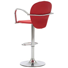 FAMIROSA Sgabello da Bar con Braccioli Rosso in Similpelle-9694