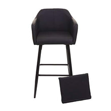 Mendler Sgabello Bar Lounge HWC-H93 con poggiapiedi 105x54x53cm - Ecopelle Nero