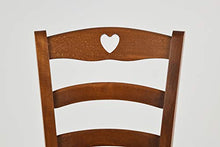 Tommychairs - Set 4 sedie modello Cuore per cucina bar e sala da pranzo, robusta struttura in legno di faggio color noce chiaro e seduta in legno