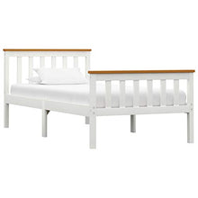 Lasamot Struttura Letto con 2 cassetti, Struttura Letto in Legno massello di Pino Adatto per Materasso 100x200 cm (Materasso Non Incluso), Bianco e Marrone