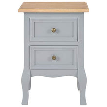 Tidyard Comodino Francese in MDF Grigio/Marrone/Nero con 2 Cassetti,Comodino con Cassetti,Comodino Camera da Letto,Comodino Retro,Cassettiera Camera da Letto,Comodino Portatelefono 35x30x49 cm