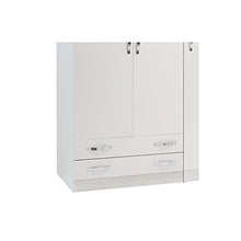 WEBMARKETPOINT Armadio 3 ante con cassettiera Bianco Frassinato Cm 135x52xH 210