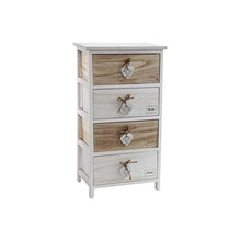 GICOS IMPORT EXPORT SRL Mobile cassettiera in Legno Bianca/Marrone 4 cassetti Decoro Home Cuore 40 * 29 * 73 cm Shabby Chic EDT-793417