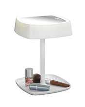 Wenko 22851100 LED Specchio cosmetico/Lampada da Tavolo Ostia, ABS, Bianco, 19 x 18 x 29 cm