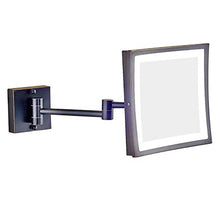 AJH Specchio da Bagno Specchio da Trucco da 8 Pollici a LED Specchio da Trucco Quadrato Specchio da Barba per Bagno Specchio da Trucco Pieghevole in Acciaio Inossidabile
