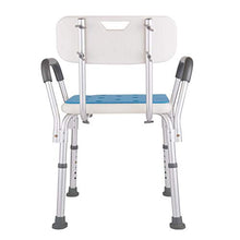 TOYS Sgabello Doccia/Sedile da Doccia con Schienale e Braccioli Sedile da Vasca, Sedia Regolabile in Altezza per Anziani, Piedini in Gomma Antiscivolo