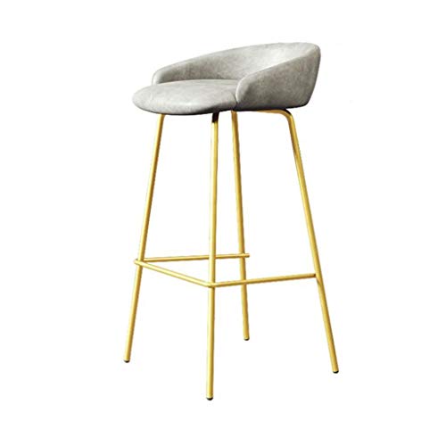 M-YN Sgabelli da Bar Sgabelli da Bar, Moderno Imbottiti Studio Bar Sedie, Contatore Sgabello con Metallo poggiapiedi for Bar Altezza Home Bar Kitchen (Color : Gold+Gray, Size : 65cm)