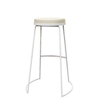 DFREW Sgabelli Tondi Sgabelli Sedia Poggiapiedi Alta Sgabello Imbottito Pranzo Sedie Come Sgabello per la Cucina | Pub | Colazione Sgabello | Gambe in Metallo | Carico Massimo 150Kg,Bianca,75Cm