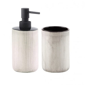 Kiamami Valentina Set Accessori LAVABO per SPAZZOLINI E Sapone Grigio Chiaro | NAMBINO