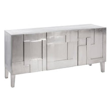 DENZZO - Cassettiera in legno rivestito in metallo argentato 3 ante Cagliari