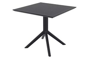 Tavolo Outdoor Sky in Polipropilene - Tavolino Giardino Quadrato Contro Raggi UV - Tavolino Balcone in Plastica Soggiorno, Bar o Cucina H 74cm, 80x80cm, Colore:Nero