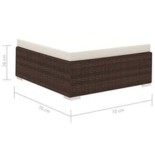 Tidyard Set 12 pz Divani Modulari Angolari da Giardino in Polyrattan Marrone con Cuscini,Set Divani da Esterno in Rattan,Divano Angoalre ad Angolo,Divano Modulare,Divano con Penisola,Poltrona e Divano