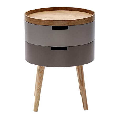 Comodini Minimalista Round 2 Strati Comodini Nordic Soggiorno Camera da Letto Comodino semplici tabelle finali Bagagli Cupboard Comodini Letto (Color : Gray)