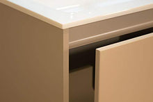 OrionShop Mobile Bagno Sospeso Leda da 60cm Tortora Opaco con Lavabo Specchio e Lampada LED Inclusi