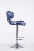 CLP Sgabello Design Cucina Las Vegas V2 In Similpelle Con Schienale I Sedia Alta Imbottita Girevole Regolabile 62-82 CM, Colore:blu, Colore del telaio:cromo