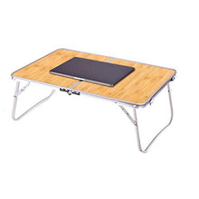Tavolo da campeggio pieghevole in alluminio, 60 x 40 x 25 cm, tavolo da campeggio portatile, piccolo, pieghevole, multiuso, per giardino/spiaggia (Marron-L)