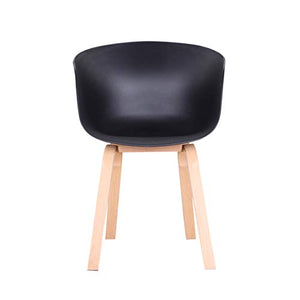 Sedie da pranzo da cucina con braccioli Design ergonomico Sedie da scrivania per ufficio a casa per sala da pranzo Soggiorno Mobili per la casa Sedia da gioco Set di 2/4/6 (Black - Wooden Legs)
