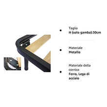 DOLCI SOGNI Set 4 Piedi Letto Acciaio Nero, Piedi per Rete a Doghe Universali a Doppio Bullone, Gambe Letto Altezza 30 cm, Piedini Letto Matrimoniale e Letto Singolo, 100% Made in Italy
