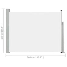 vidaXL Tenda da Sole Laterale Retrattile per Patio Privacy Automatica Schermo Parasole Frangivento 170x500 cm in Tessuto PU Crema Telaio in Ferro