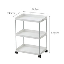 Quattro Ruote Portatile Strumento di archiviazione Carrello Carrello for Ripiani, Struttura in plastica Mobile conveniente Cucina Soggiorno Bagno Bianco 2 Dimensioni Utility Cart