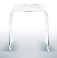 Libaro - Sgabello da Bagno Meran in Acrilico Adatto alla Doccia, con Maniglia, Design Senza Tempo, Antiscivolo con Piedini in Gomma (Trasparente)