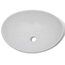 Lavabo da bagno di lusso in ceramica ovale bianco 400 x 330 x 135 mm