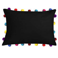 Pirate Black Cushion Cover with Colorful Pom poms (3 PCS 14 x 20â)