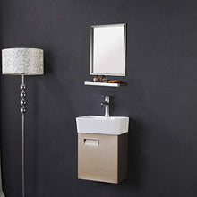 ZTGL Mobile Bagno Sospes con Lavabo, Mobile Sottolavabo per Bagno, Lavabo per Vasi in Ceramica, Specchio e Rack di Stoccaggio,Giallo