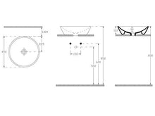 Aqua Bagno KR-45 Lavabo soprapiano, lavabo in ceramica, lavabo rotondo 45 cm, lavabo