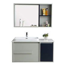 NgMik Cabinet Specchio Lavabo Mobile da Bagno Semplice Board Board Borsetto in Ceramica in Ceramica combinata Bagno Bagno Bagno Mobile da Bagno Facile da Pulire (Color : Gray, Size : 52x100x55cm)
