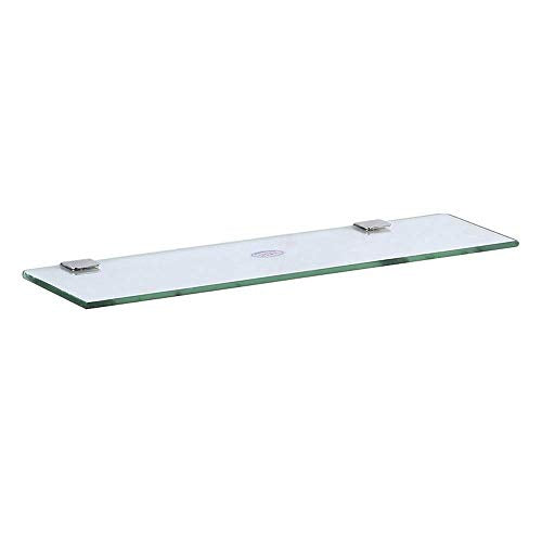 Zzaoxin Mensola del bagno Mensola in vetro da bagno moderna da 50 cm in acciaio inossidabile a parete in vetro temperato extra spesso 1 ripiano rettangolare portaoggetti supporto per doccia Caddy appe