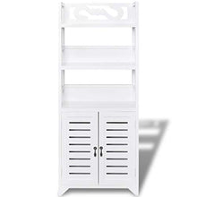 FAMIROSA Armadietto per Bagno Albuquerque in Legno Bianco 46x24x117,5 cm
