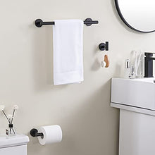 KES Set Accessori da Bagno 3 Pezzi Include Portasciugamani Porta Rotolo Carta Igienica Appendiabito Acciaio Inossidabile SUS304 Autoadesiva Nero Opaco, LA20BKDG-32