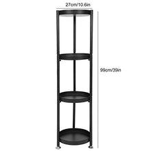 Ejoyous Mensola angolare Bagno a 4 Livelli, mensola Bagno mensola Cucina mensola mensola libreria mensola mensola Bagno mensole con Piedini Antiscivolo Regolabili 27 * 27 * 99 cm(Nero)